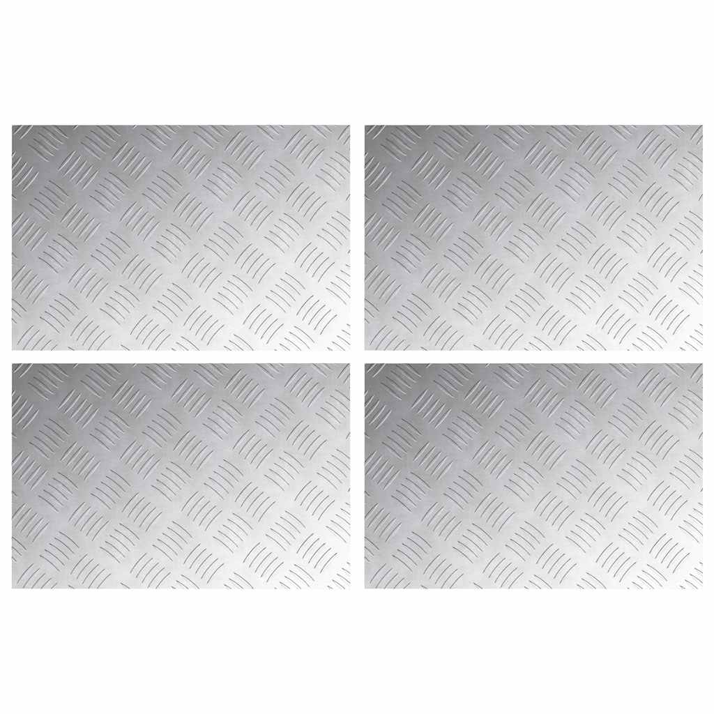 Trap Tread Rechthoekig 4 pcs Zilver 60 x 40 cm Aluminium is nu te koop bij PeponiXL, paradijselijk wonen!