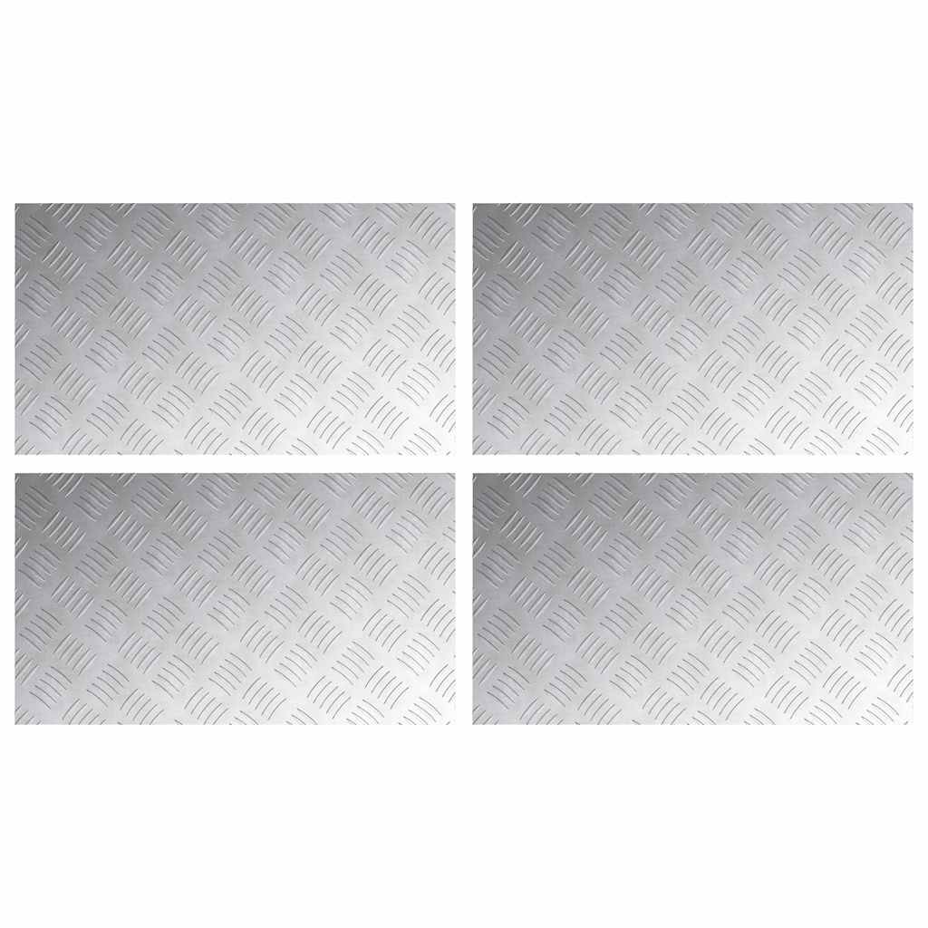 Trap Tread Rechthoekig 4 pcs Zilver 70 x 40 cm Aluminium is nu te koop bij PeponiXL, paradijselijk wonen!