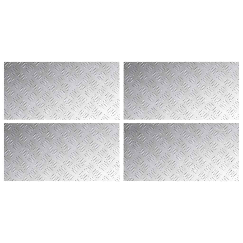 Trap Tread Rechthoekig 4 pcs Zilver 80 x 40 cm Aluminium is nu te koop bij PeponiXL, paradijselijk wonen!
