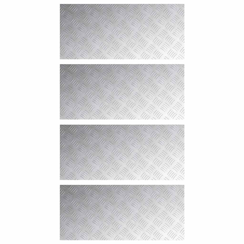 Trap Tread Rechthoekig 4 pcs Zilver 90 x 40 cm Aluminium is nu te koop bij PeponiXL, paradijselijk wonen!