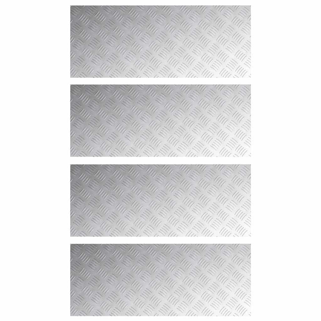 Trap Tread Rechthoekig 4 pcs Zilver 100 x 40 cm Aluminium is nu te koop bij PeponiXL, paradijselijk wonen!