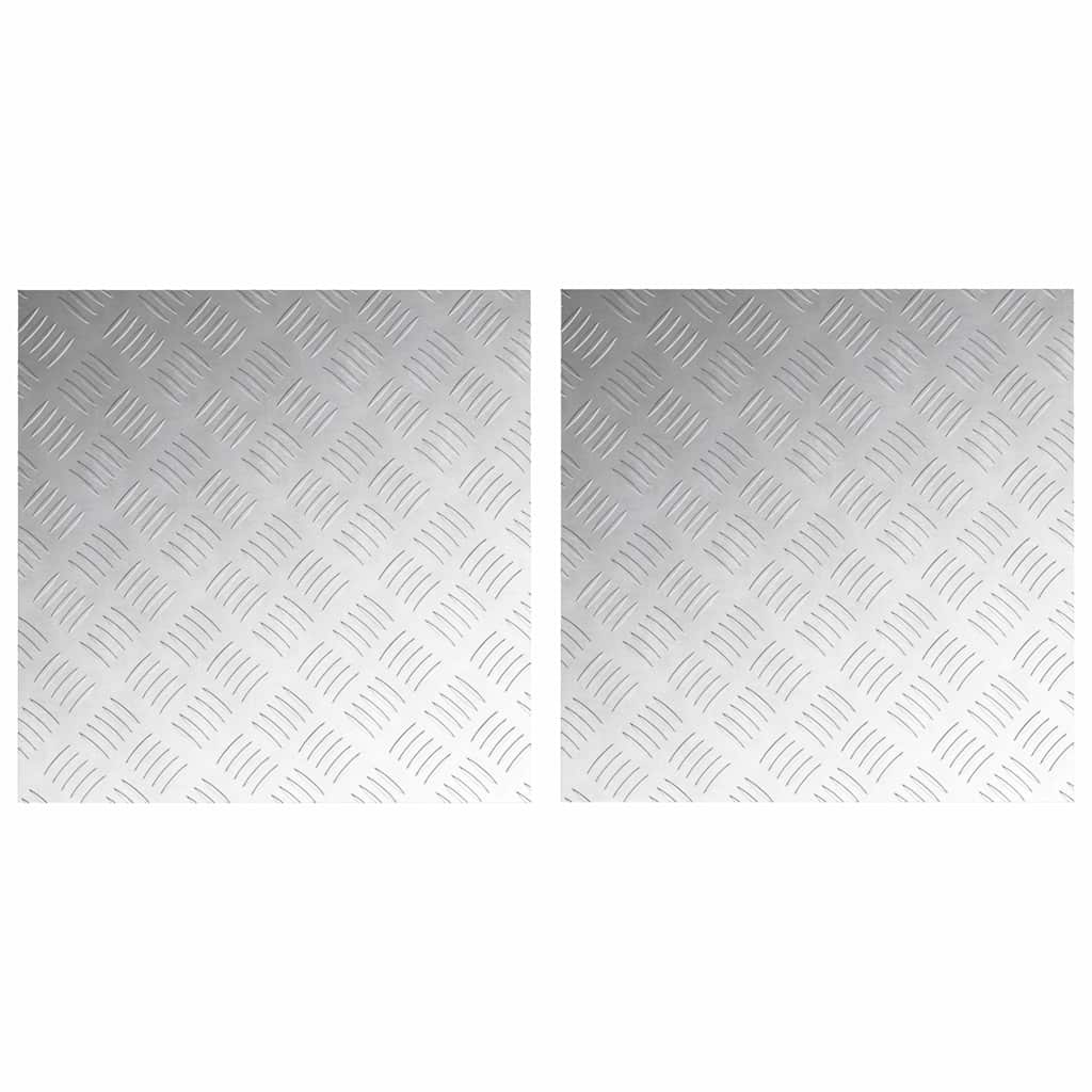 Trap Tread Vierkant 2 pcs Zilver 50 x 50 cm Aluminium is nu te koop bij PeponiXL, paradijselijk wonen!