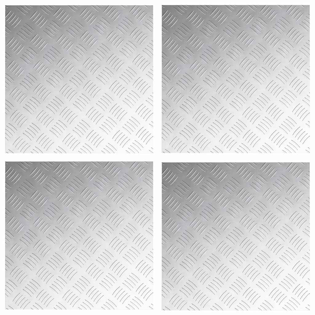 Trap Tread Vierkant 4 pcs Zilver 50 x 50 cm Aluminium is nu te koop bij PeponiXL, paradijselijk wonen!
