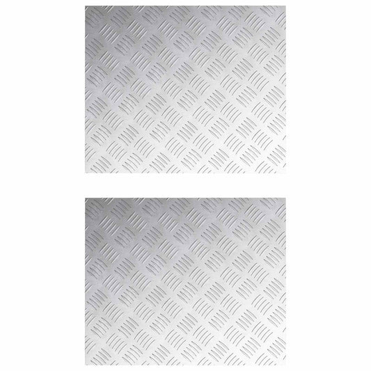 Trap Tread Rechthoekig 2 pcs Zilver 60 x 50 cm Aluminium is nu te koop bij PeponiXL, paradijselijk wonen!