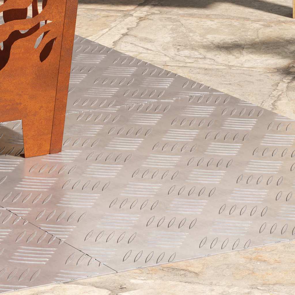 Trap Tread Rechthoekig 4 pcs Zilver 60 x 50 cm Aluminium is nu te koop bij PeponiXL, paradijselijk wonen!