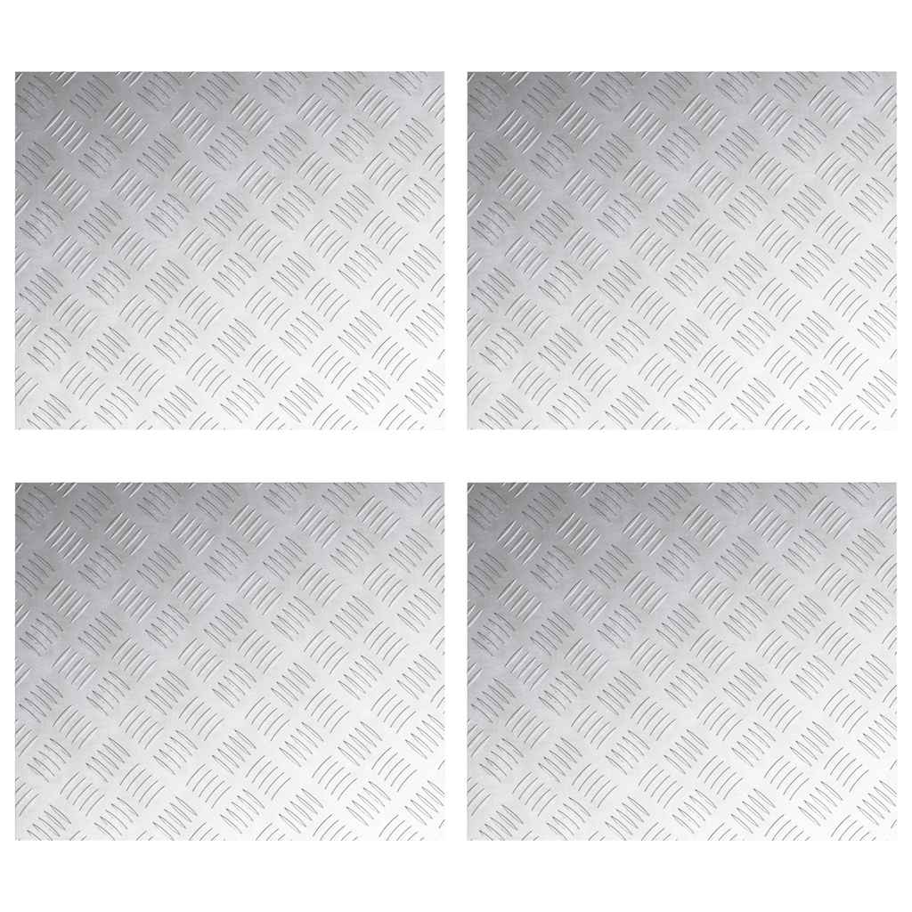 Trap Tread Rechthoekig 4 pcs Zilver 60 x 50 cm Aluminium is nu te koop bij PeponiXL, paradijselijk wonen!