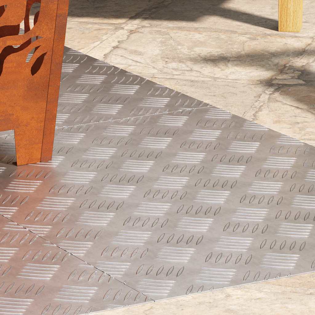 Trap Tread Rechthoekig 4 pcs Zilver 70 x 50 cm Aluminium is nu te koop bij PeponiXL, paradijselijk wonen!