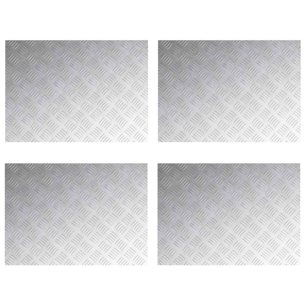 Trap Tread Rechthoekig 4 pcs Zilver 70 x 50 cm Aluminium is nu te koop bij PeponiXL, paradijselijk wonen!