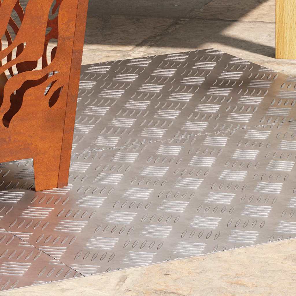 Trap Tread Rechthoekig 4 pcs Zilver 80 x 50 cm Aluminium is nu te koop bij PeponiXL, paradijselijk wonen!