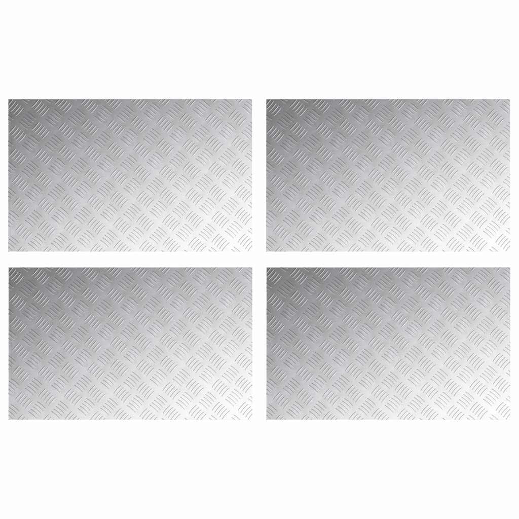Trap Tread Rechthoekig 4 pcs Zilver 80 x 50 cm Aluminium is nu te koop bij PeponiXL, paradijselijk wonen!