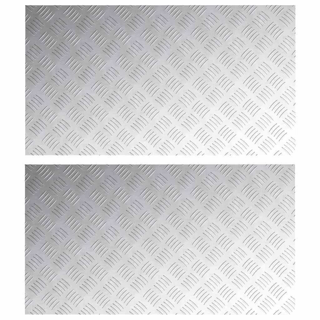 Trap Tread Rechthoekig 2 pcs Zilver 90 x 50 cm Aluminium is nu te koop bij PeponiXL, paradijselijk wonen!