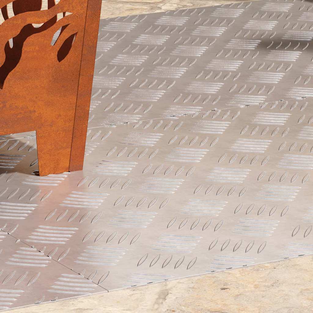 Trap Tread Rechthoekig 4 pcs Zilver 90 x 50 cm Aluminium is nu te koop bij PeponiXL, paradijselijk wonen!