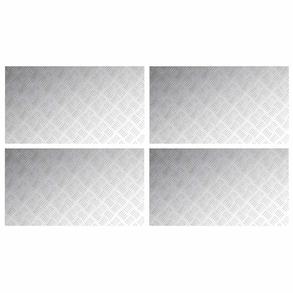 Trap Tread Rechthoekig 4 pcs Zilver 90 x 50 cm Aluminium is nu te koop bij PeponiXL, paradijselijk wonen!