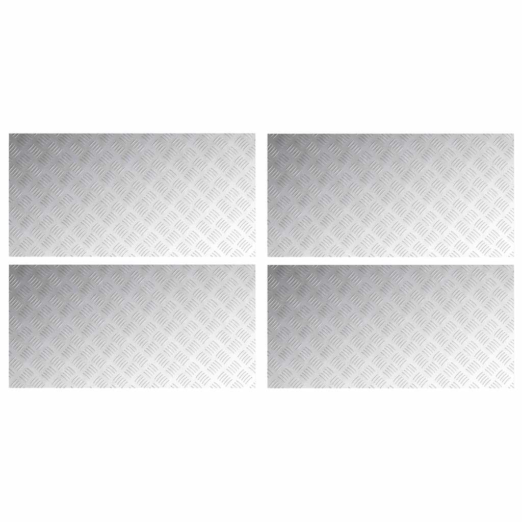 Trap Tread Rechthoekig 4 pcs Zilver 100 x 50 cm Aluminium is nu te koop bij PeponiXL, paradijselijk wonen!