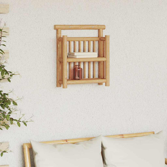 Wandplank met plank met opslag Naturel 40 x 13 x 44 cm Bamboe is nu te koop bij PeponiXL, paradijselijk wonen!