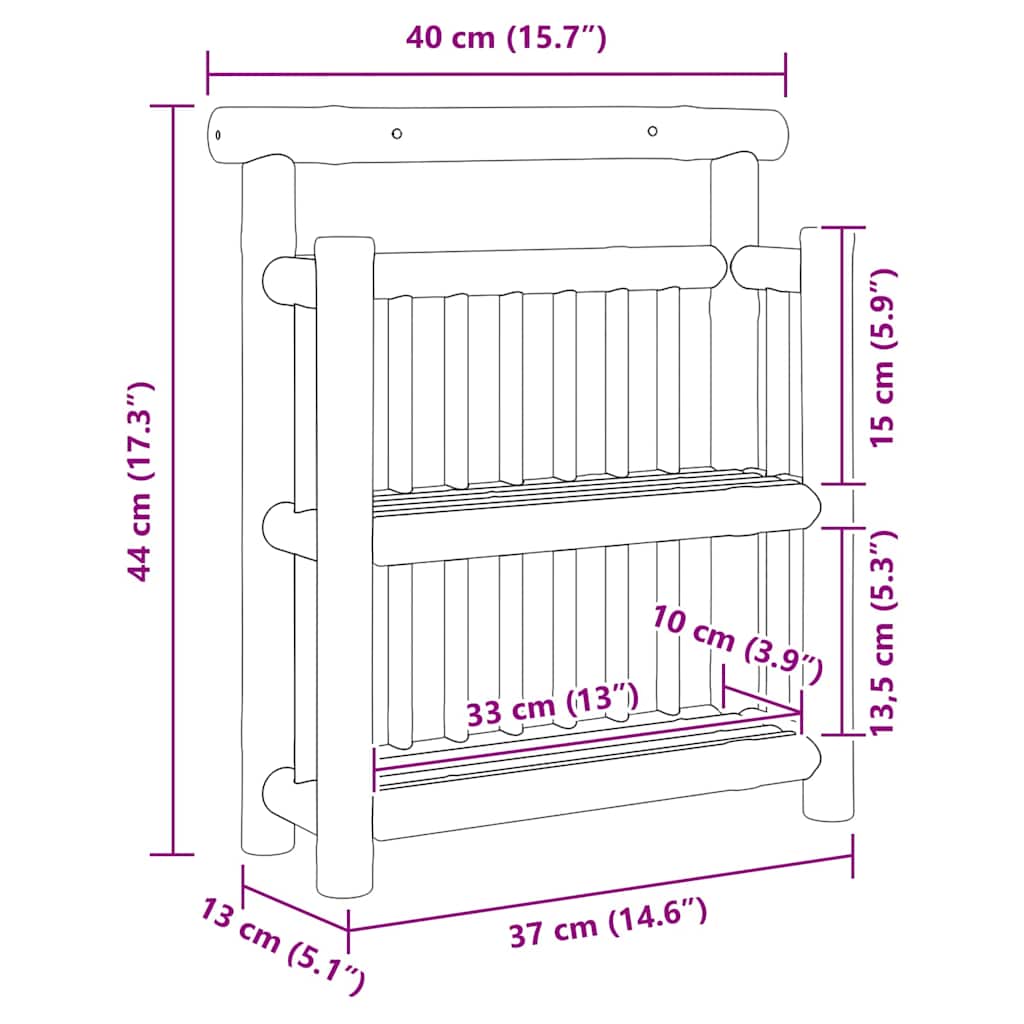 Wandplank met plank met opslag Naturel 40 x 13 x 44 cm Bamboe is nu te koop bij PeponiXL, paradijselijk wonen!