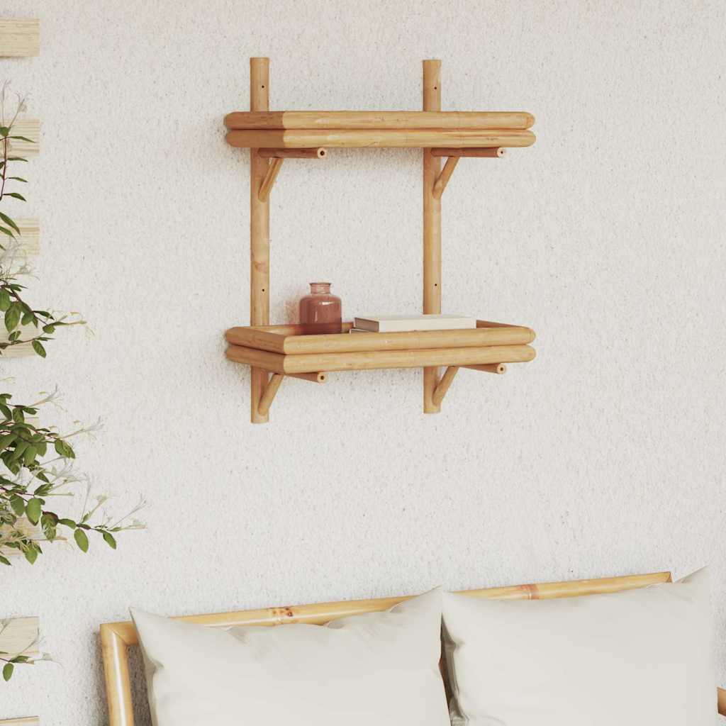 Wandplank met plank Wandgemonteerd Bruin 39 x 26 x 60 cm Bamboe is nu te koop bij PeponiXL, paradijselijk wonen!