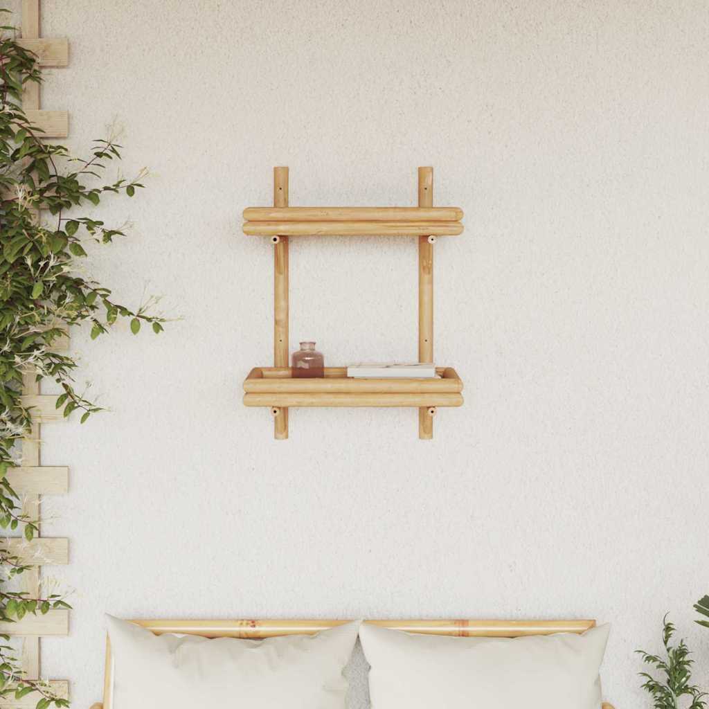 Wandplank met plank Wandgemonteerd Bruin 39 x 26 x 60 cm Bamboe is nu te koop bij PeponiXL, paradijselijk wonen!