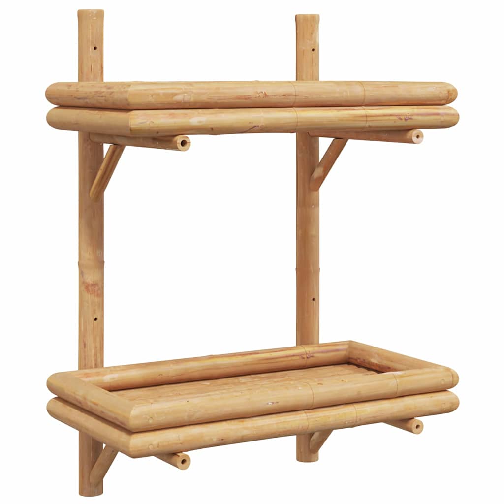 Wandplank met plank Wandgemonteerd Bruin 39 x 26 x 60 cm Bamboe is nu te koop bij PeponiXL, paradijselijk wonen!
