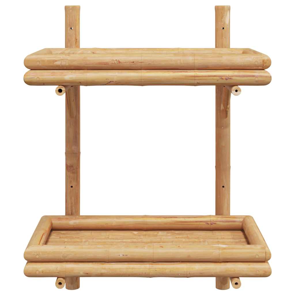 Wandplank met plank Wandgemonteerd Bruin 39 x 26 x 60 cm Bamboe is nu te koop bij PeponiXL, paradijselijk wonen!