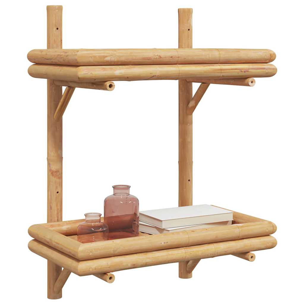 Wandplank met plank Wandgemonteerd Bruin 39 x 26 x 60 cm Bamboe is nu te koop bij PeponiXL, paradijselijk wonen!