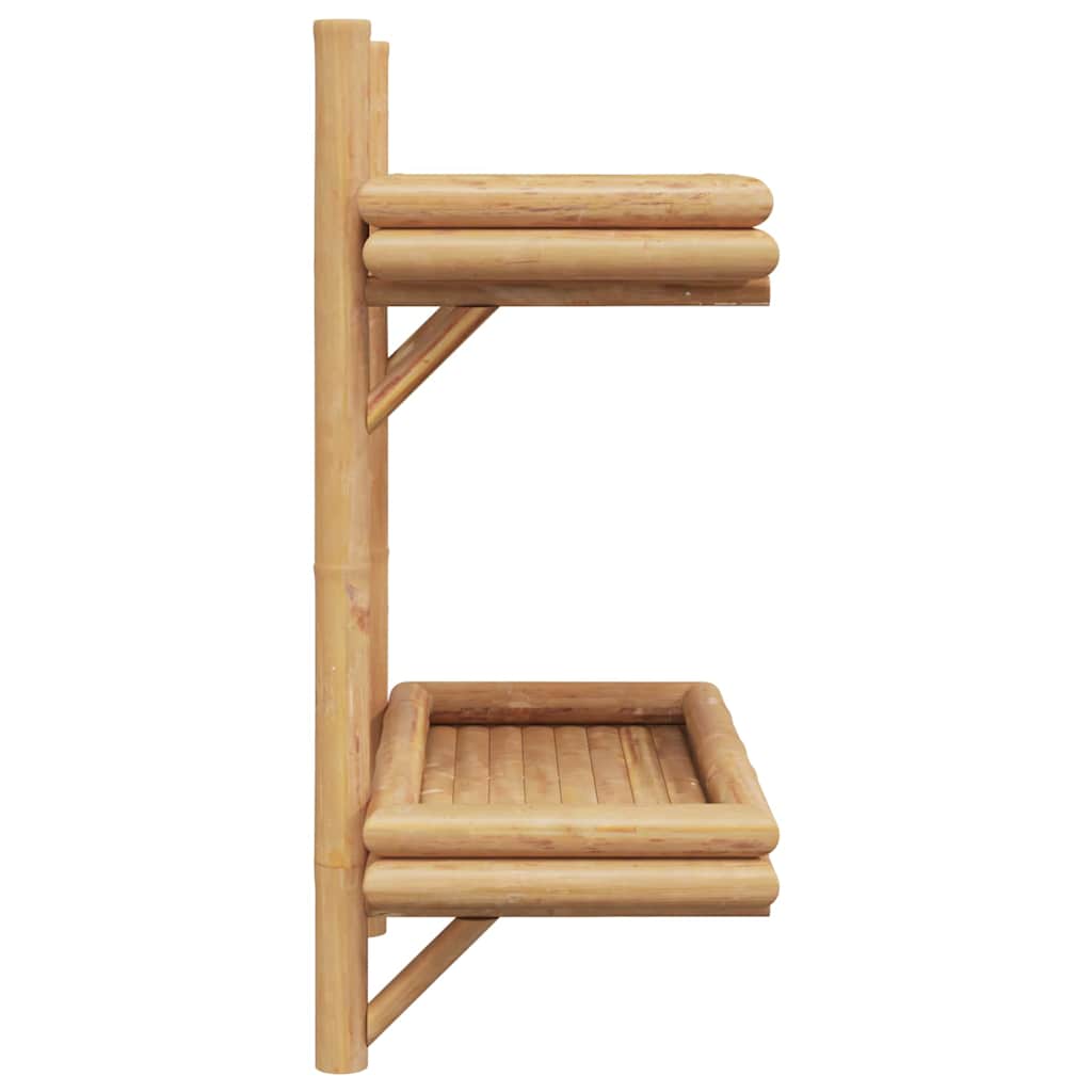 Wandplank met plank Wandgemonteerd Bruin 39 x 26 x 60 cm Bamboe is nu te koop bij PeponiXL, paradijselijk wonen!