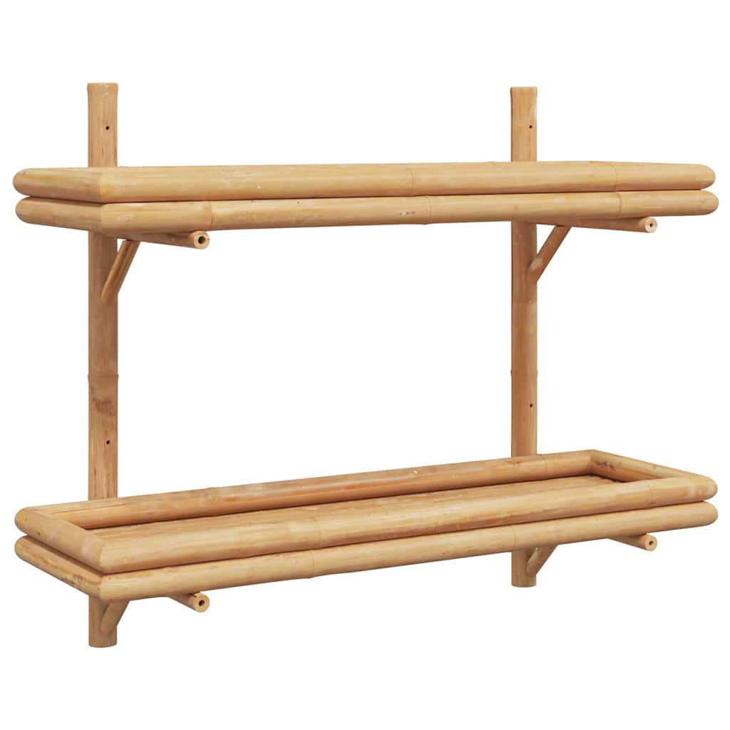 Wandplank met plank Wandgemonteerd Bruin 75 x 26 x 60 cm Bamboe is nu te koop bij PeponiXL, paradijselijk wonen!