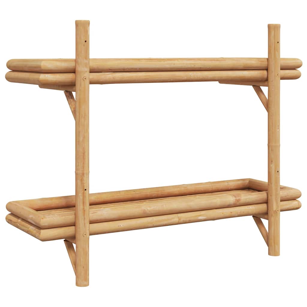 Wandplank met plank Wandgemonteerd Bruin 75 x 26 x 60 cm Bamboe is nu te koop bij PeponiXL, paradijselijk wonen!