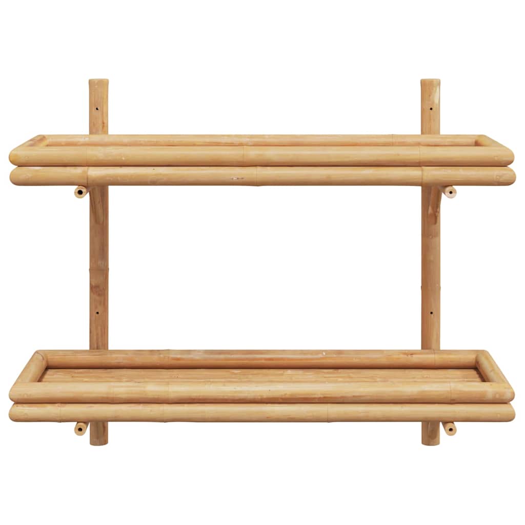 Wandplank met plank Wandgemonteerd Bruin 75 x 26 x 60 cm Bamboe is nu te koop bij PeponiXL, paradijselijk wonen!