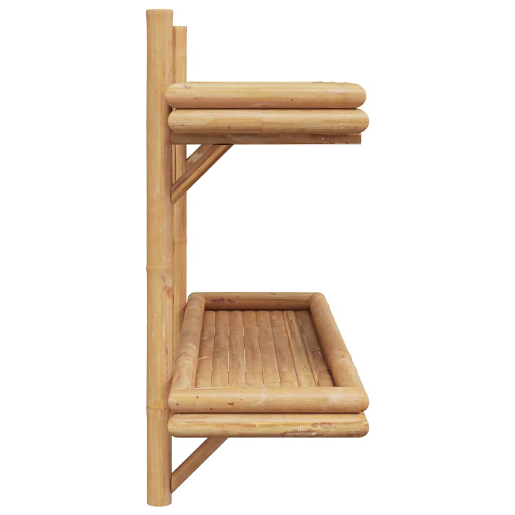 Wandplank met plank Wandgemonteerd Bruin 75 x 26 x 60 cm Bamboe is nu te koop bij PeponiXL, paradijselijk wonen!