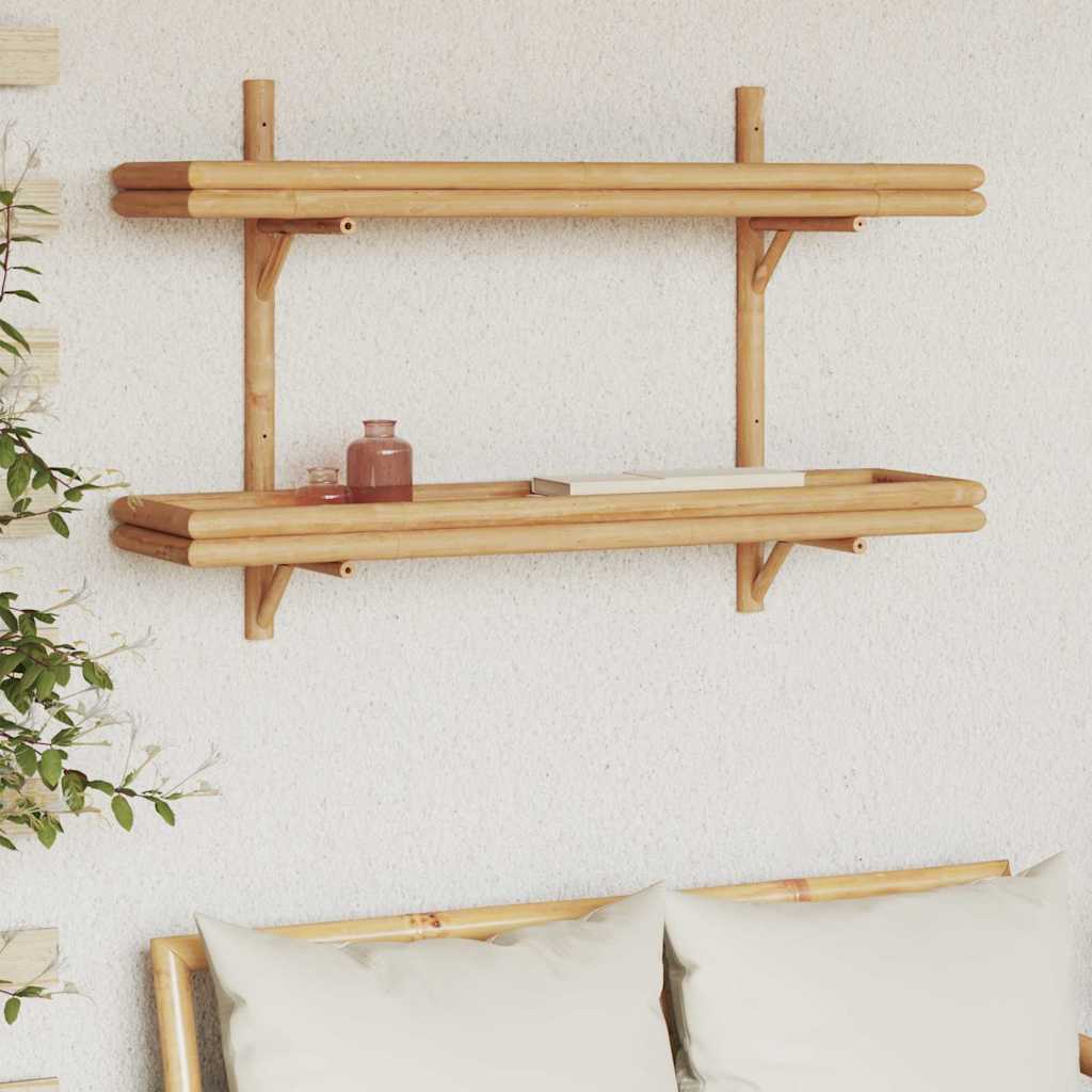 Wandplank met plank met opslag Bruin 100 x 26 x 60 cm Bamboe is nu te koop bij PeponiXL, paradijselijk wonen!