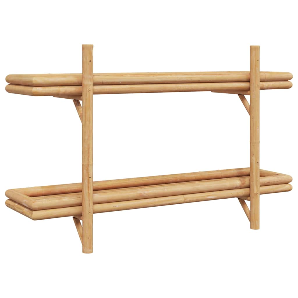 Wandplank met plank met opslag Bruin 100 x 26 x 60 cm Bamboe is nu te koop bij PeponiXL, paradijselijk wonen!