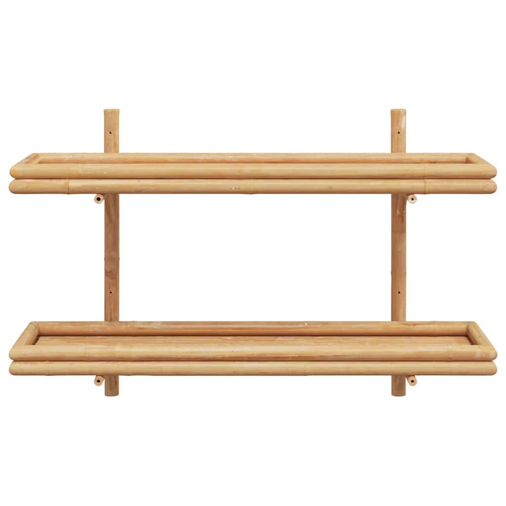 Wandplank met plank met opslag Bruin 100 x 26 x 60 cm Bamboe is nu te koop bij PeponiXL, paradijselijk wonen!
