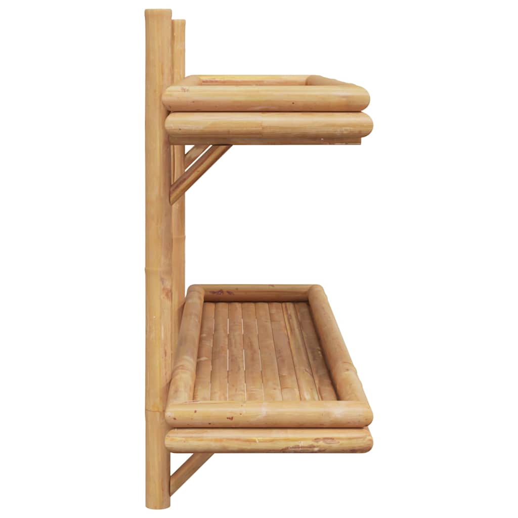 Wandplank met plank met opslag Bruin 100 x 26 x 60 cm Bamboe is nu te koop bij PeponiXL, paradijselijk wonen!