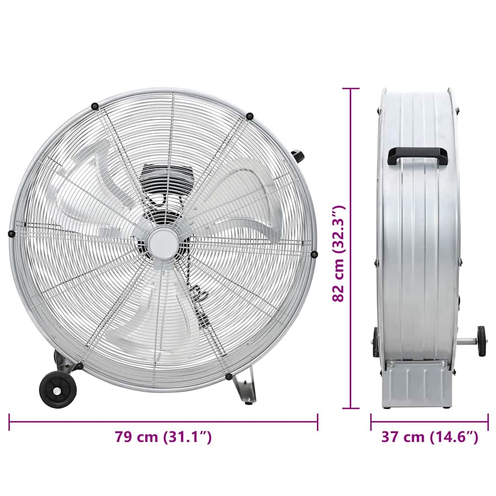 Trommelventilator met wiel Zilver 79 x 37 x 82 cm Aluminium is nu te koop bij PeponiXL, paradijselijk wonen!