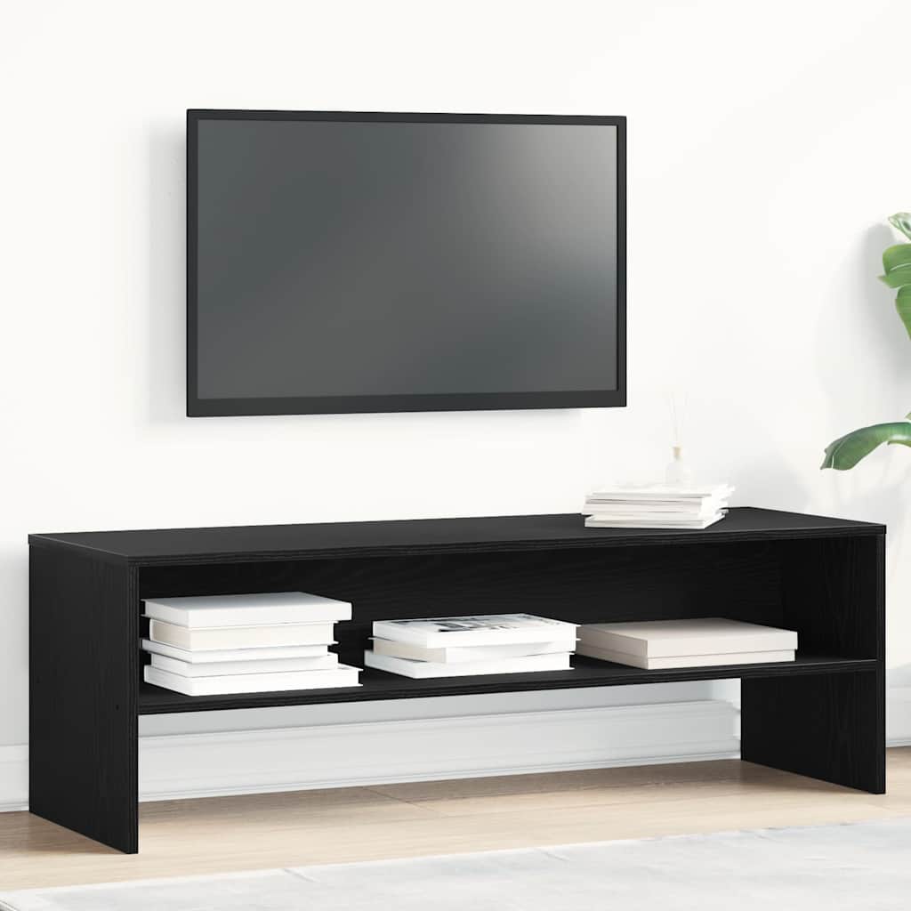 TV-meubel 120x40x40 cm spaanplaat zwart eikenkleurig is nu te koop bij PeponiXL, paradijselijk wonen!