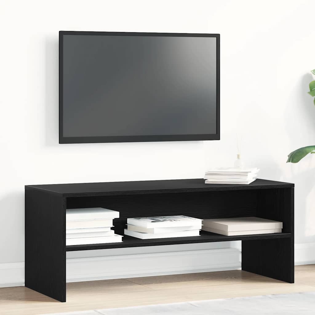 Tv-meubel 100x40x40 cm spaanplaat zwart eikenkleurig is nu te koop bij PeponiXL, paradijselijk wonen!