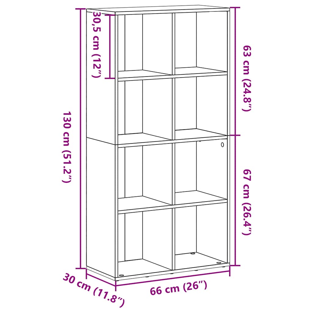 Boekenkast Zwart Eiken 66x30x130 cm Engineered Wood is nu te koop bij PeponiXL, paradijselijk wonen!