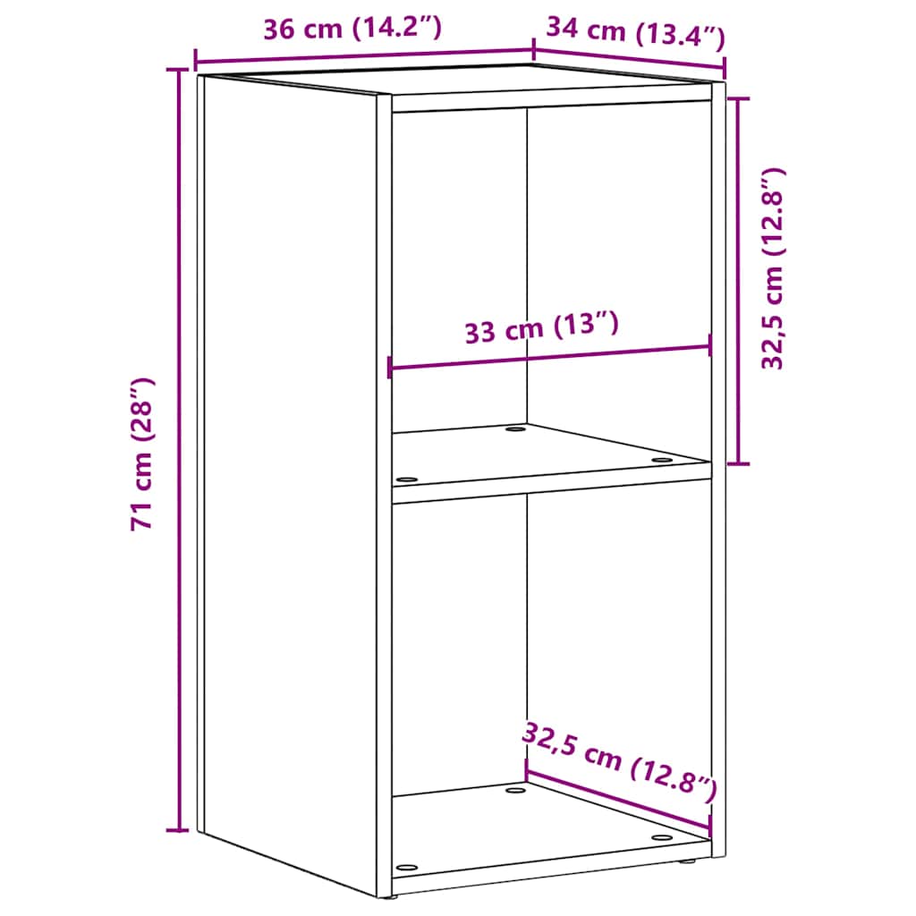 LP Opbergbox 71x34x36 cm spaanplaat zwart eikenkleurig is nu te koop bij PeponiXL, paradijselijk wonen!