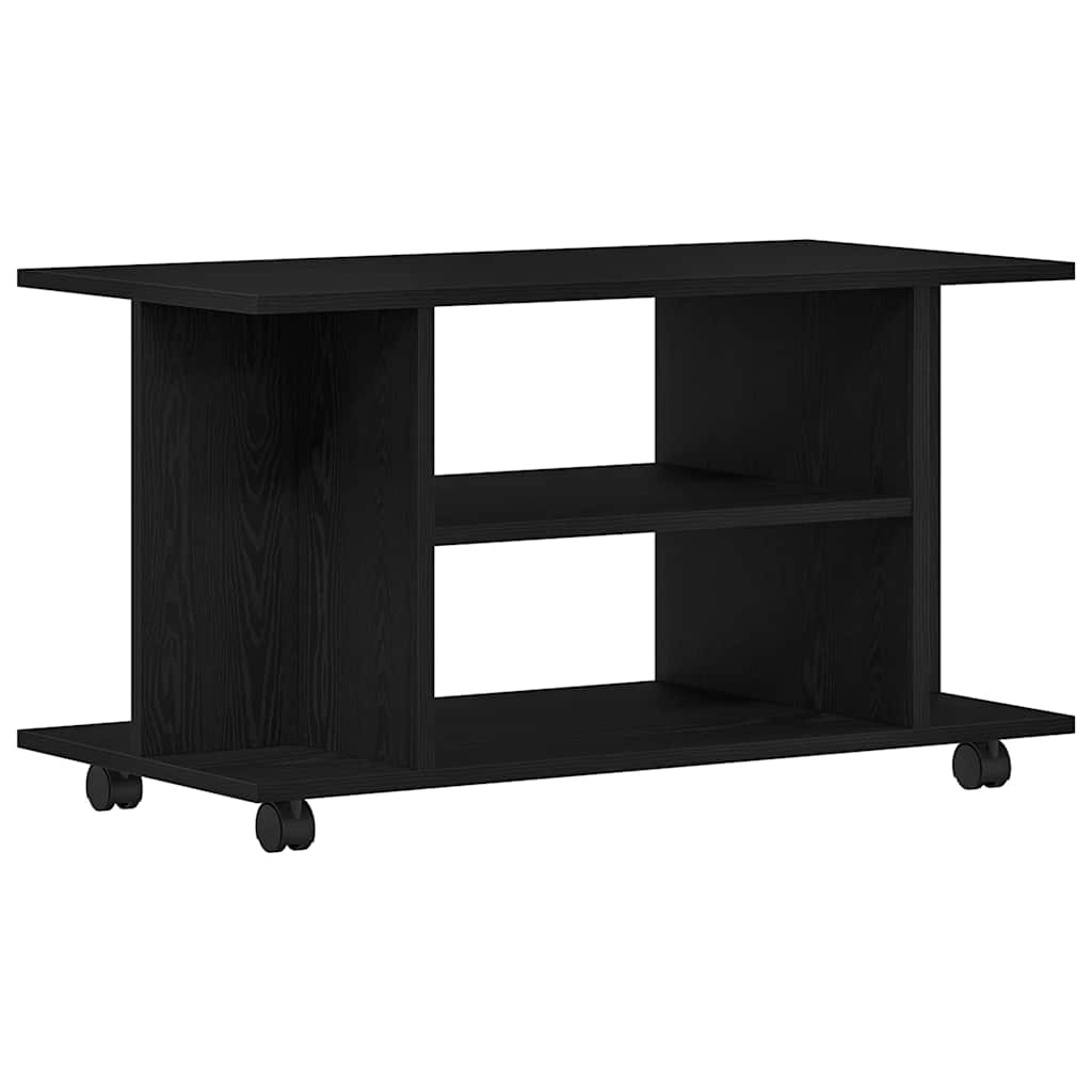 TV-meubel met wielen Zwarte eik 80x40x45 cm Engineered Wood is nu te koop bij PeponiXL, paradijselijk wonen!