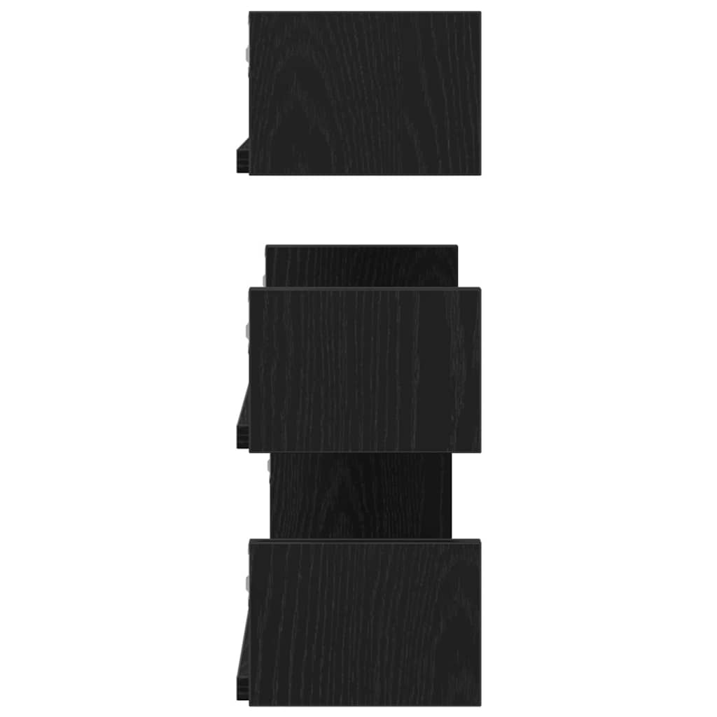 Wandschappen 3 st bewerkt hout zwart eiken is nu te koop bij PeponiXL, paradijselijk wonen!