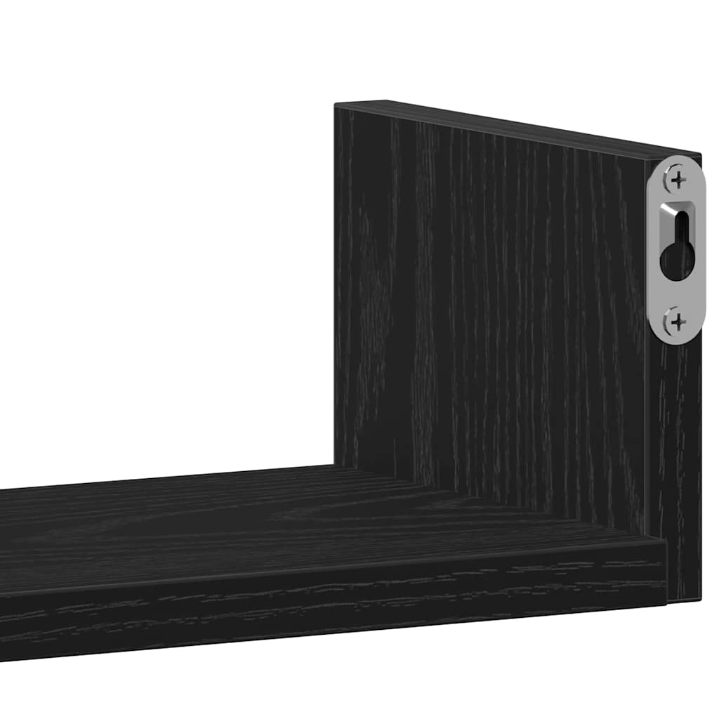 Wandschappen 3 st bewerkt hout zwart eiken is nu te koop bij PeponiXL, paradijselijk wonen!