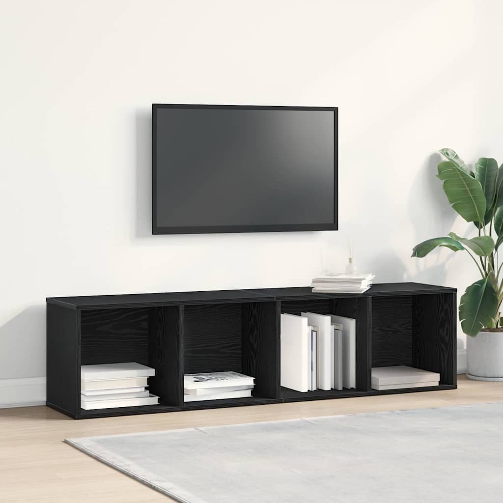 Boekenkast met plank Zwart Eiken 143 x 30 x 36 cm Bewerkt hout is nu te koop bij PeponiXL, paradijselijk wonen!