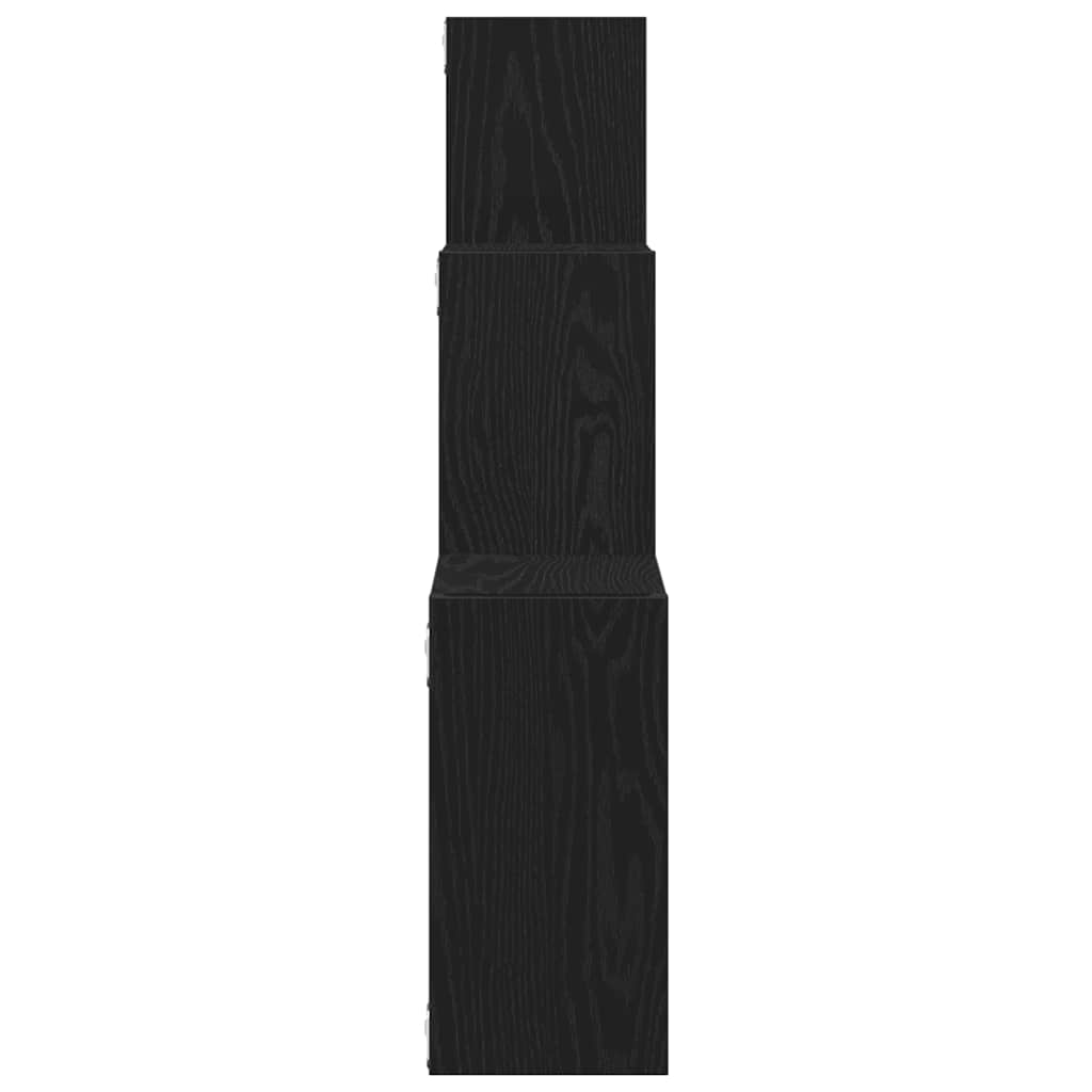 Wandplanken kubus 68x15x68cm bewerkt hout zwart eikenkleur is nu te koop bij PeponiXL, paradijselijk wonen!