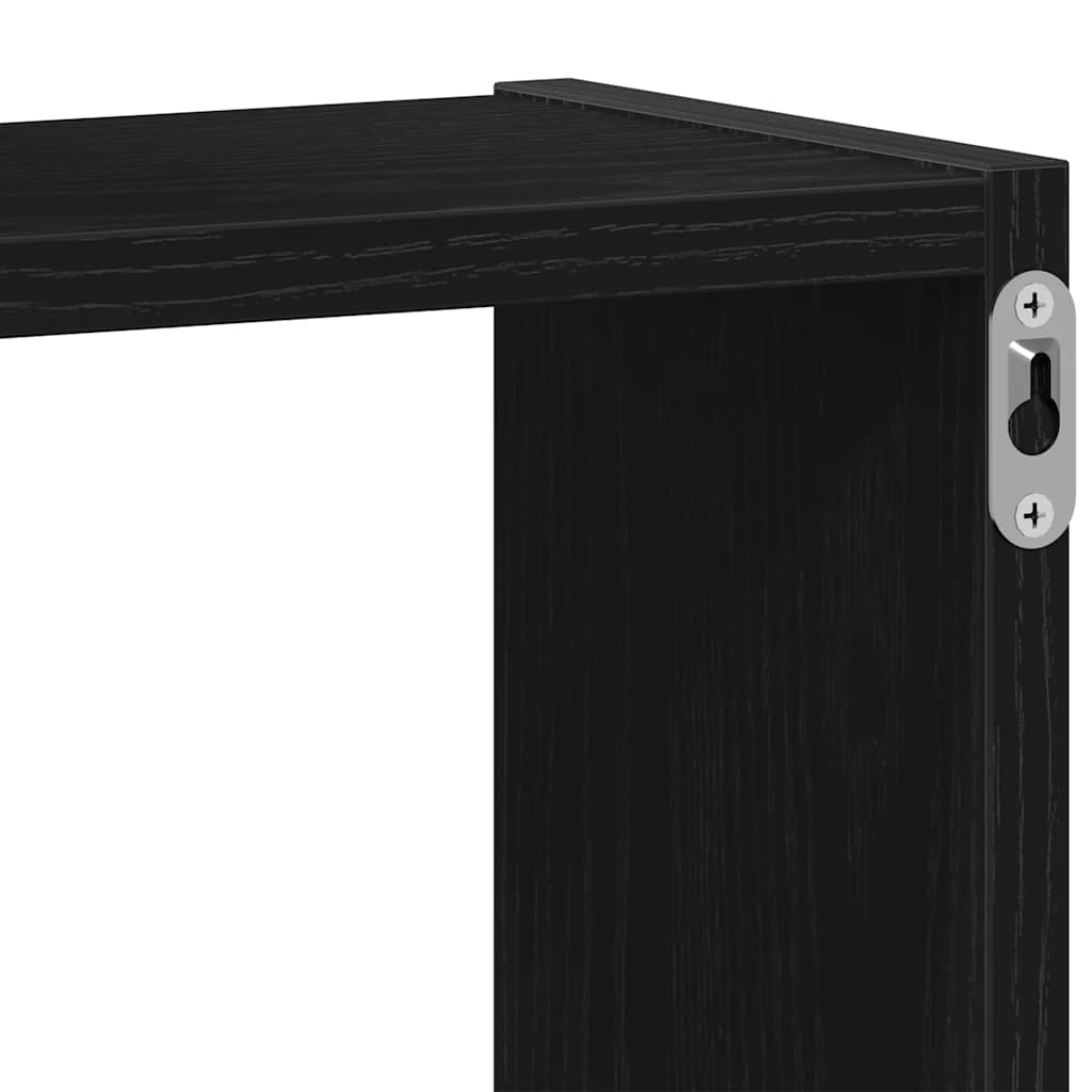 Wandplanken kubus 68x15x68cm bewerkt hout zwart eikenkleur is nu te koop bij PeponiXL, paradijselijk wonen!