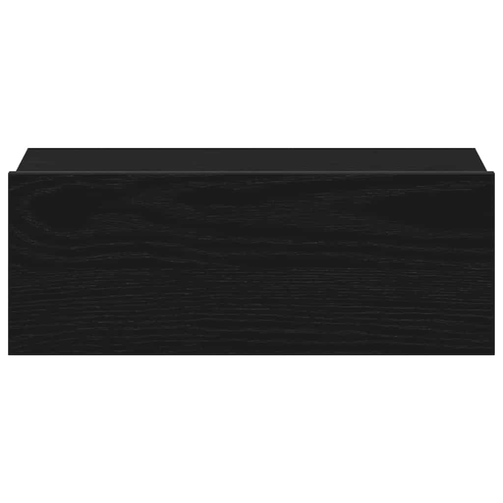 Nachtkastje zwevend 40x32x15 cm bewerkt hout zwart eiken is nu te koop bij PeponiXL, paradijselijk wonen!