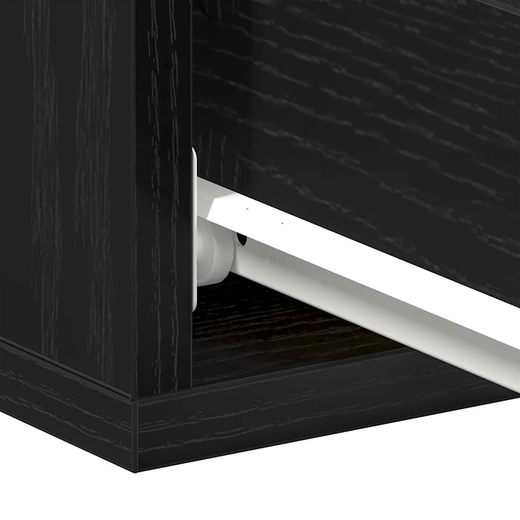 Nachtkastje zwevend 40x32x15 cm bewerkt hout zwart eiken is nu te koop bij PeponiXL, paradijselijk wonen!