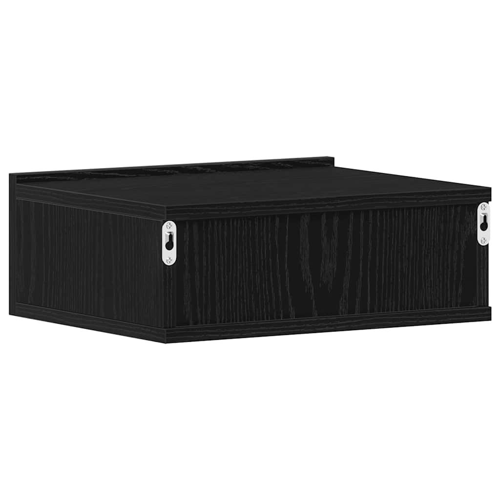 Nachtkastjes zwevend 2 st 40x32x15 cm bewerkt hout zwart eiken is nu te koop bij PeponiXL, paradijselijk wonen!