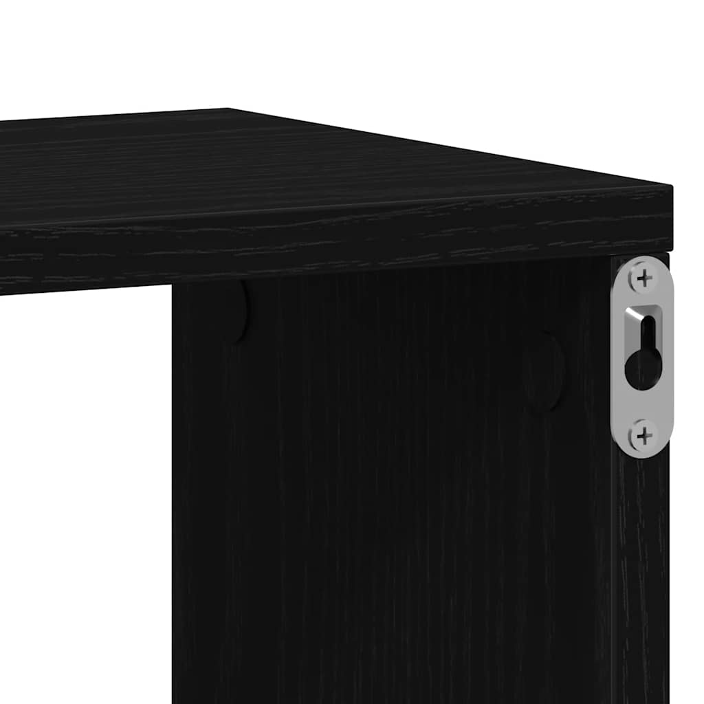 Wandplank Zwart Eiken 104x20x58,5 cm Bewerkt Hout is nu te koop bij PeponiXL, paradijselijk wonen!