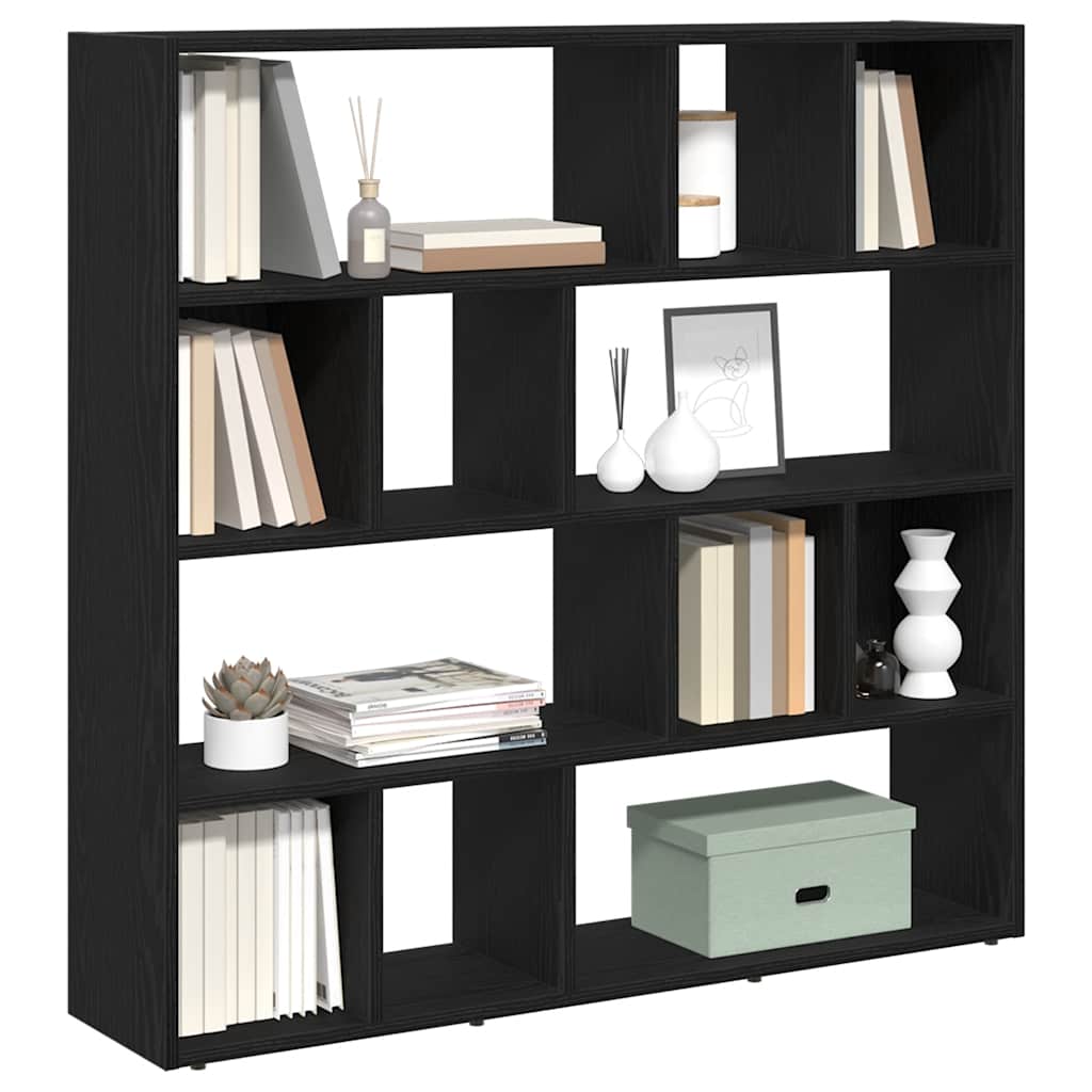 Boekenkast/kamerverdeler zwart eiken 105x24x102 cm is nu te koop bij PeponiXL, paradijselijk wonen!
